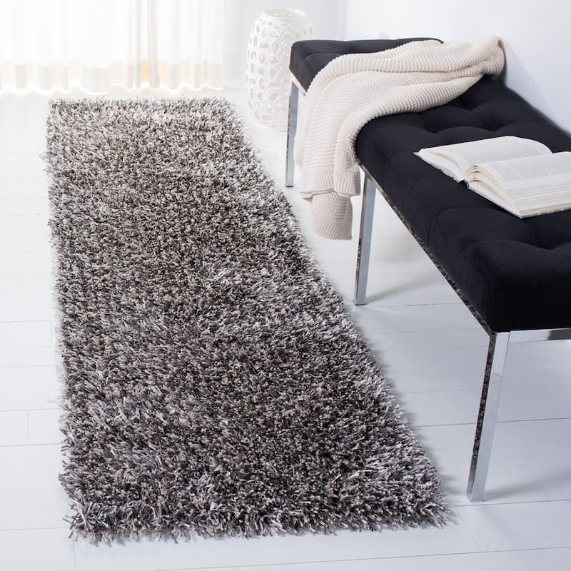 SAFAVIEH Handmade New Orleans Shag Area Rug - 2'3" x 8' Runner - Platinum/Ivory