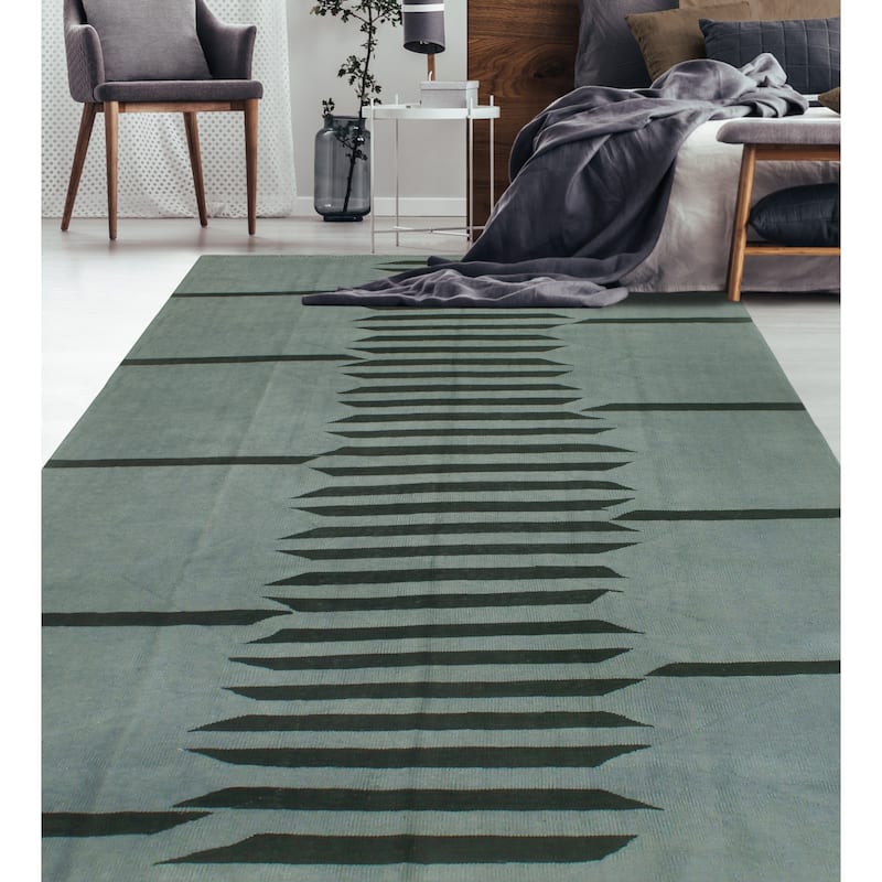 Winchester Flatweave Briggere Grey/Charcoal Rug - 6'4" x 9'6"
