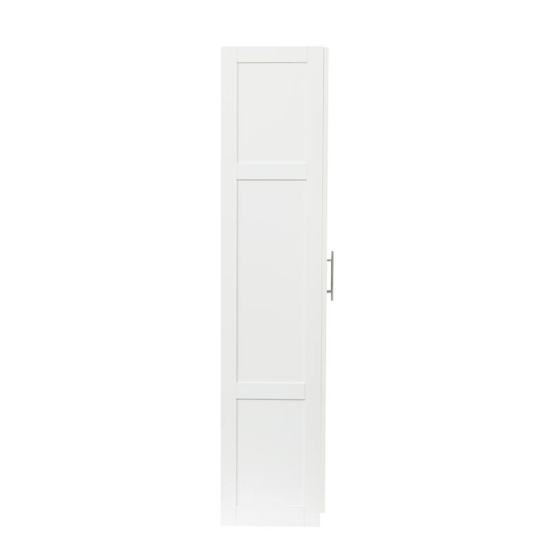 High wardrobe and kitchen cabinet with 2 doors and 3 partitions to separate 4 storage spaces
