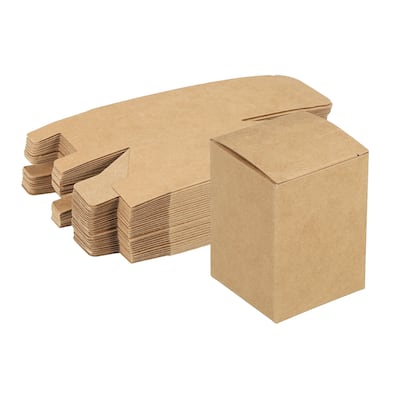 Paper Cardboard Boxes Gift Paper Box Brown 2x2 x2.75 Inch for Gift Wrap 30 Pcs
