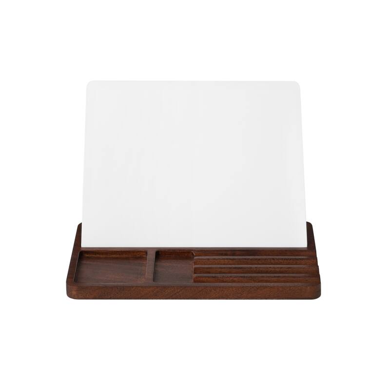 Jani Wooden Desk Organizer with Magnetic Whiteboard - Solid Wood, Hidden Storage & Anti-Skid Base for Home, Office & Workspaces