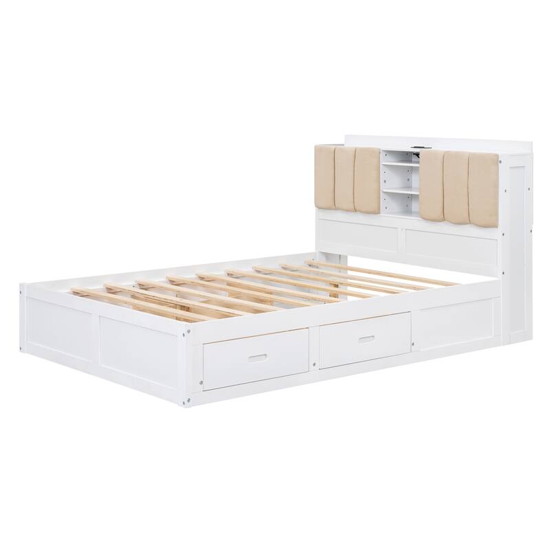 Elegant Design Full Size Platform Bed Upholstered Bed