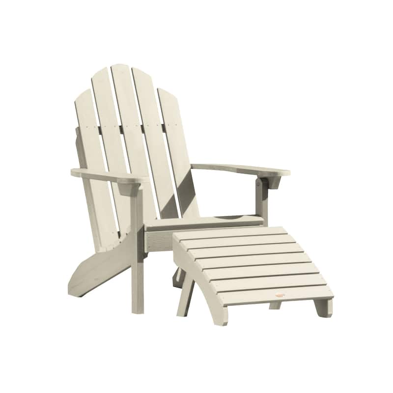 Outdoor Chair and Ottoman Set - Whitewash