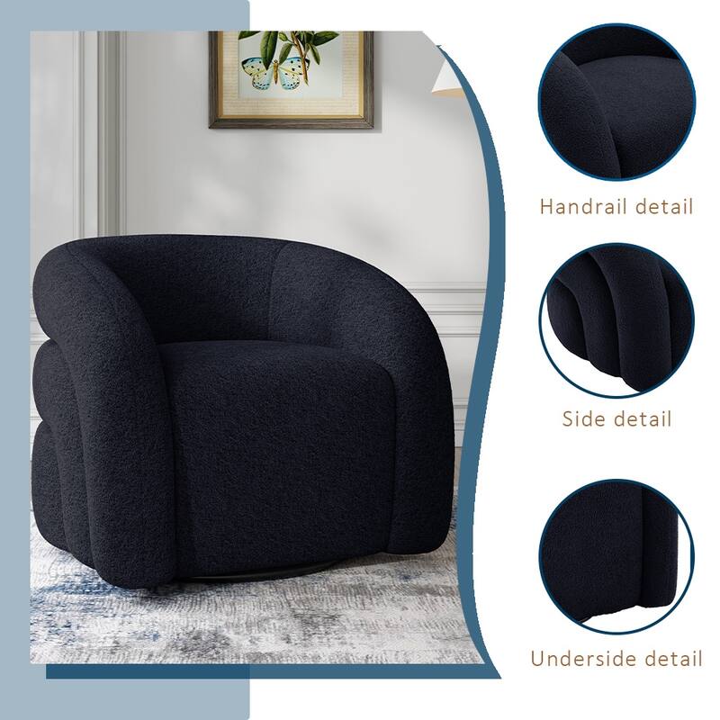 Upholstered Boucle Swivel Accent Chair