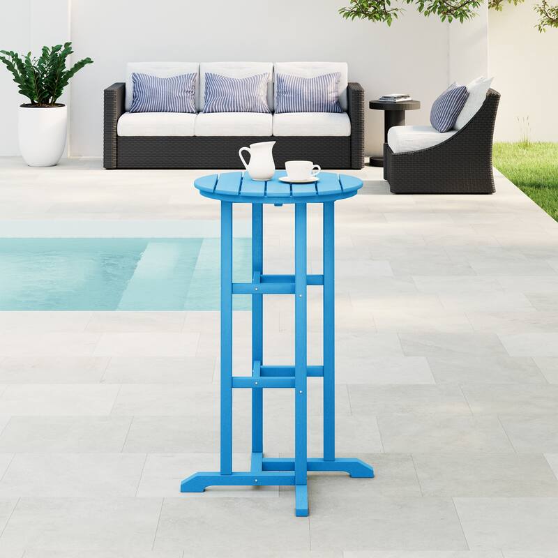 Polytrends Laguna Hdpe All Weather Outdoor Patio 24" Round Bar Bistro Table