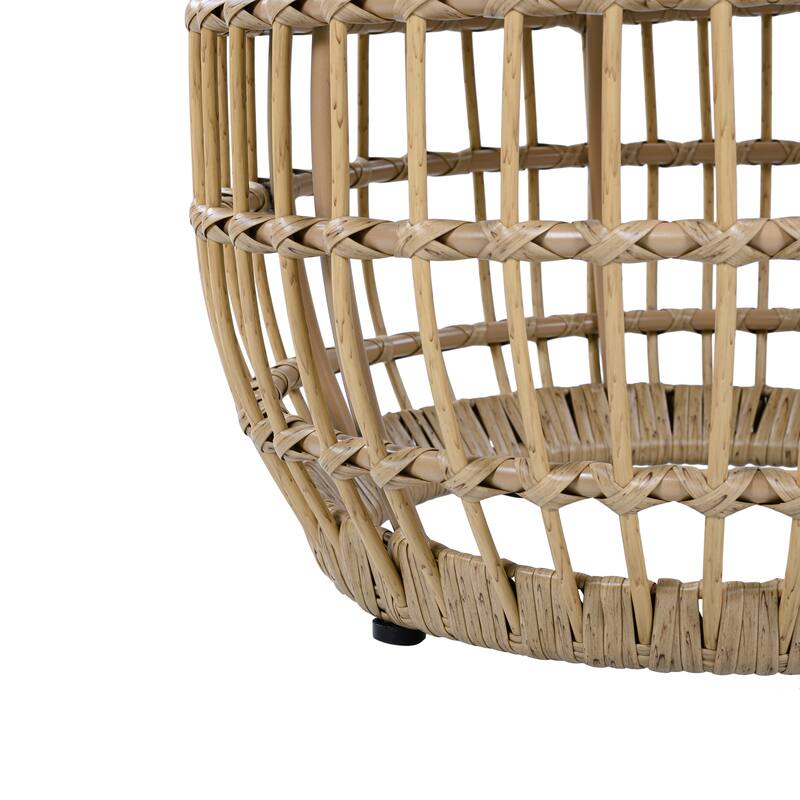 Christopher Knight Home Azariah Acacia Wood Wicker Side Table with Slatted Top