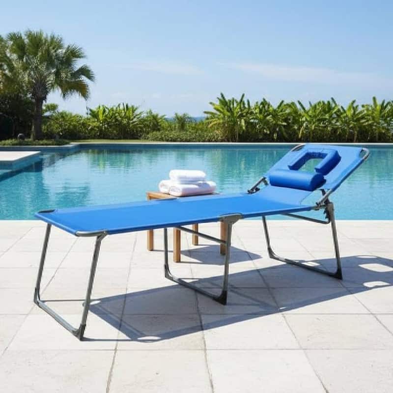 Tanning Chair with Face Hole, Folding Beach Lounge Chair for Outdoor Backyard Poolside,Beach, Patio