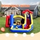 preview thumbnail 5 of 10, Inflatable Outdoor Trampoline Jumping Bouncer House with Blower Slide and Storage Bag - 131.1” x 133.1” x 90.6”