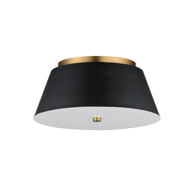 Maxim 10719 Miles 16" Wide LED Flush Mount Ceiling Fixture - Black / Natural Aged Brass