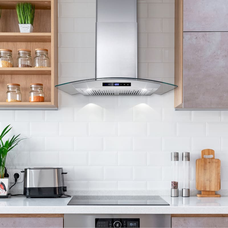 Cosmo 30 in. Ducted Wall Mount Range Hood in Stainless Steel with Touch