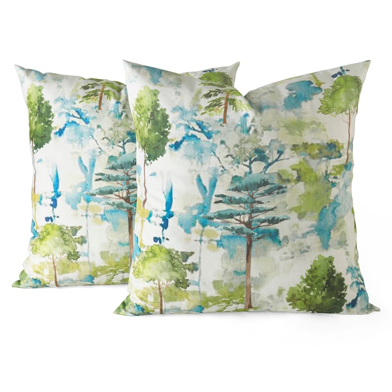Exclusive Fabrics Printed Cotton Throw Pillow Covers 18 X 18 - Textured Decorative Pillow Covers (Set of 2)