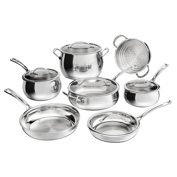 slide 2 of 10, Cuisinart 12-Pc PureClad Triple-Ply Stainless Steel Cookware Set
