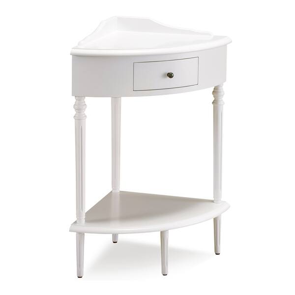 slide 10 of 16, Cottage White Corner Table Stand White - Wood