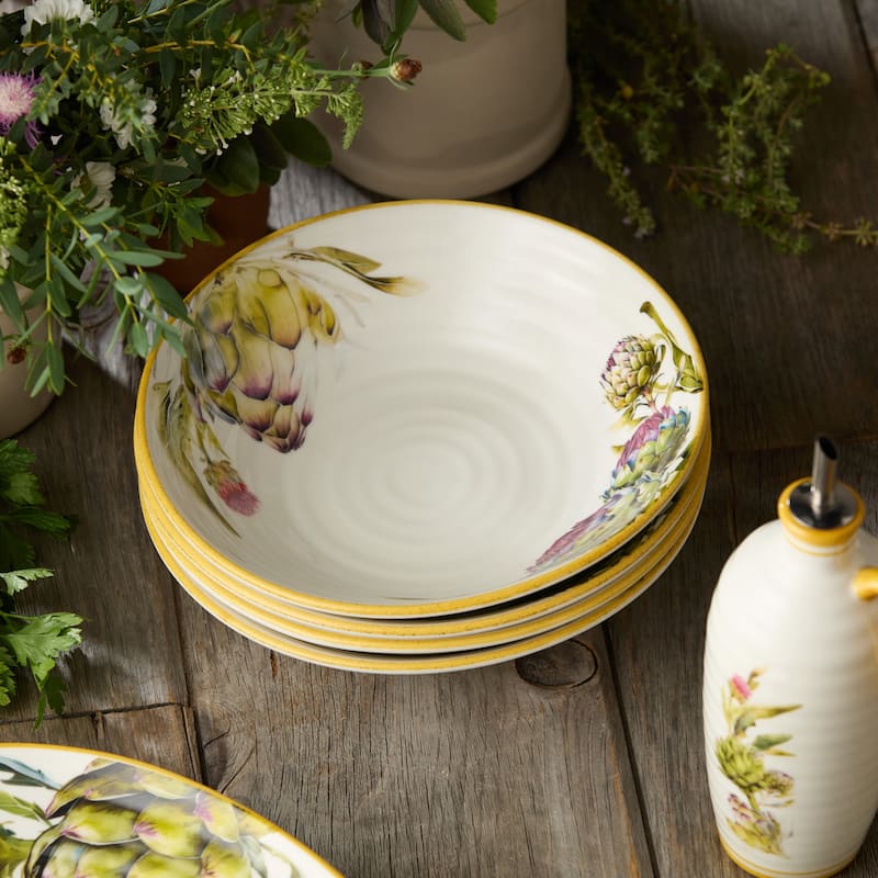 Certified International Verdura 9" Pasta Bowls,38 oz.,Set of 4 - 9'' W x 9'' D x 2.25'' H