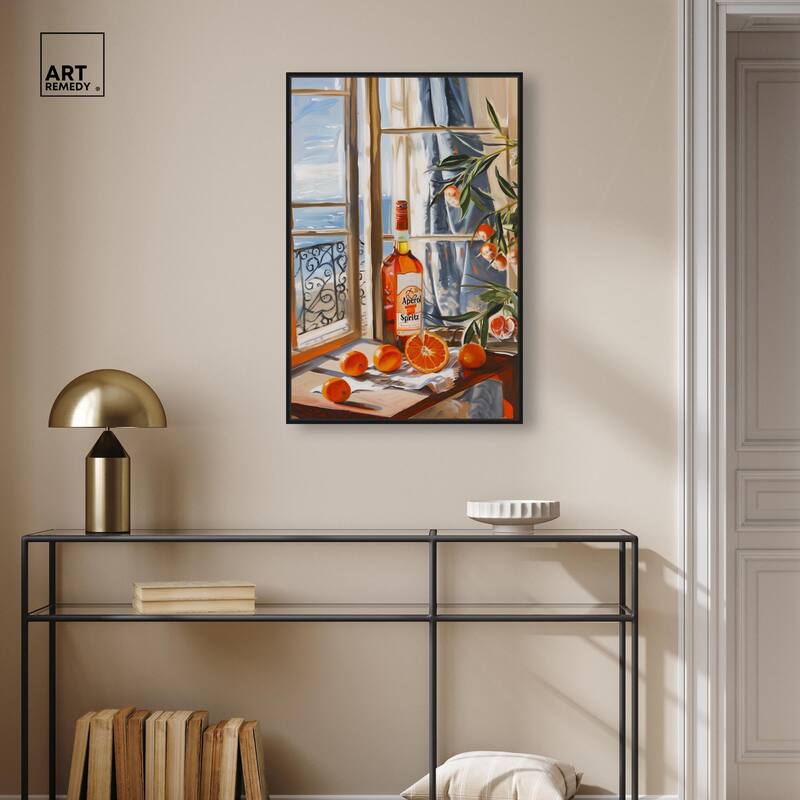 Orange Aperol by the Sea Canvas by Art Remedy