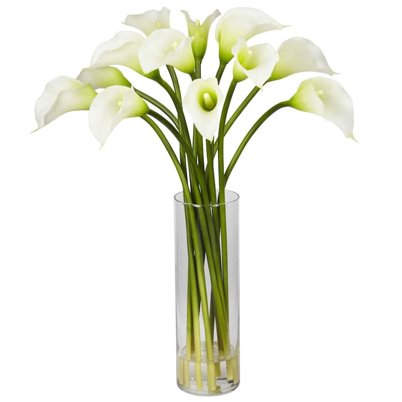 Artificial Calla Lily Arrangement - Gothic Grandeur Silk Flowers, 15x15x20 Inch, Realistic Indoor DÃ©cor - 20