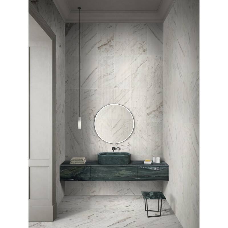 Roomfitters Marble Bathroom Vessel Sink, Natural Stone Countertop Wash Basin, Polished Oval Vanity Sink