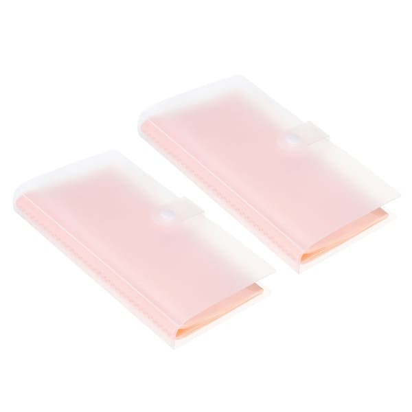 2x Plastic Business Card Holders Card Binder Book Name Cards Organizer