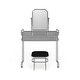 Silver Orchid Pontoppidan 2-piece Vanity Table and Stool Set - Thumbnail 8