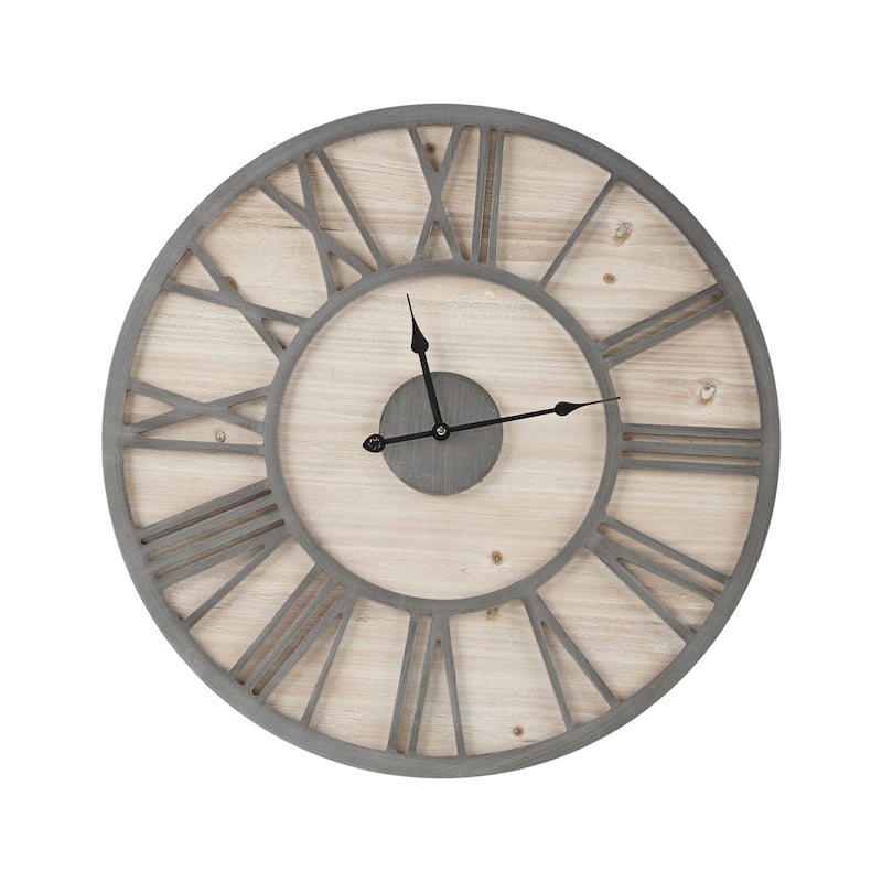 Madison Park Mason 23.6" Wood Wall Clock