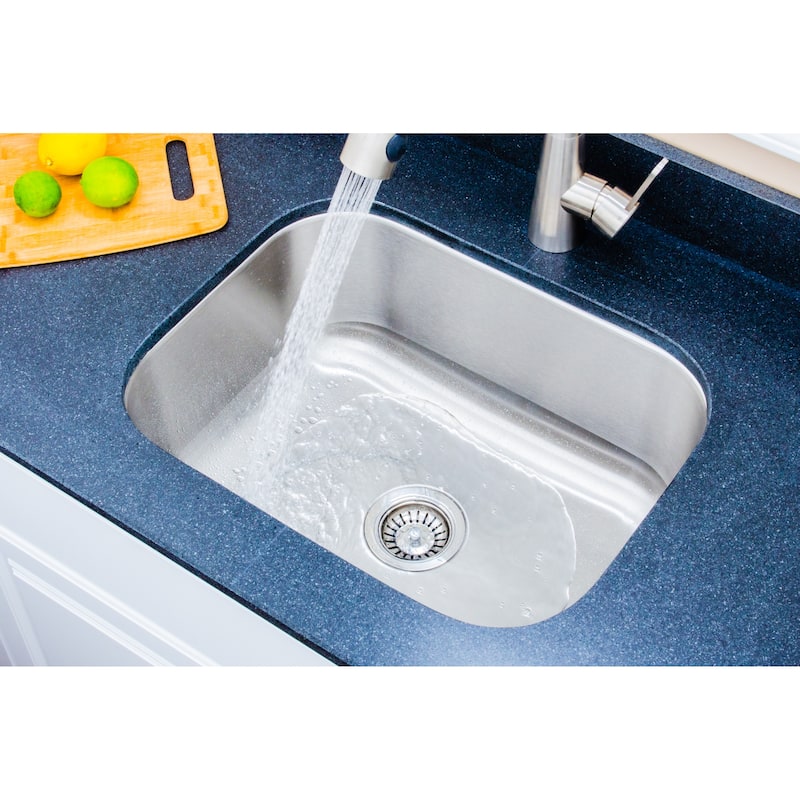 Wells Sinkware Craftsmen Series 23-inch 18-gauge Undermount Single Bowl Stainless Steel Kitchen Sink Package