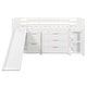 preview thumbnail 28 of 58, Maximized Storage Space Low Loft Bed with Drawers, Shelves and Slide, Twin Size