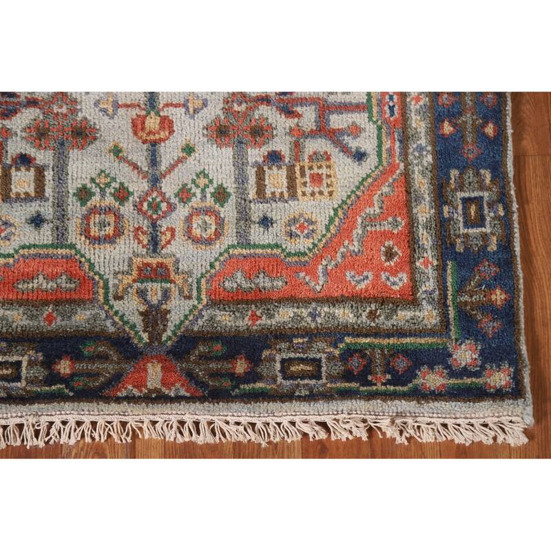 Geometric Kazak Indian Area Rug Handmade Wool Carpet - 3'0"x 5'0"