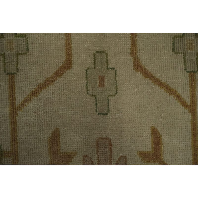 Hand Knotted Oriental 100% Wool Carpet Traditional Floral Beige & Ivories Ziegler Area Rug - 16' 8'' X 8' 0''