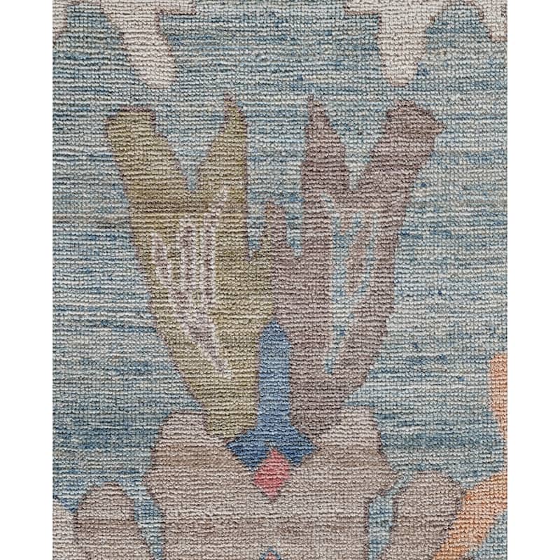 Oushak One-of-a-Kind Hand-Knotted Area Rug - Blue - 9' 1" x 12' 1"