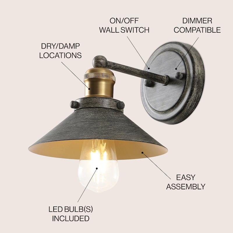 Florence Metal Shade Sconce, by JONATHAN Y