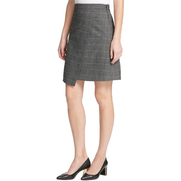 Dkny Womens Grid Asymmetrical Skirt. Opens flyout.