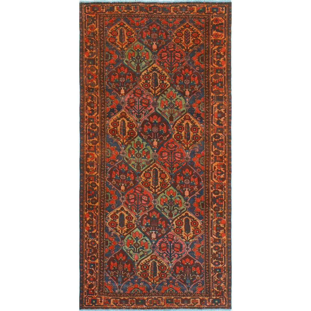 Fine Vintage Distressed Luther Burgundy/Navy Runner - 4'10" x 9'10"