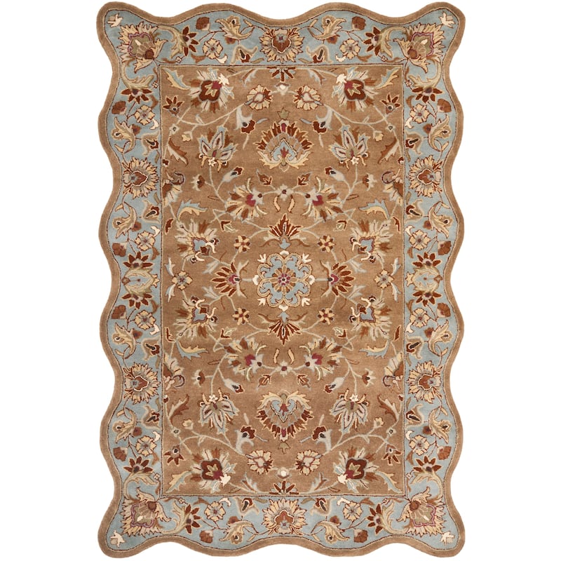 SAFAVIEH Handmade Heritage Heritage Bloom Brown/ Blue Wool Rug