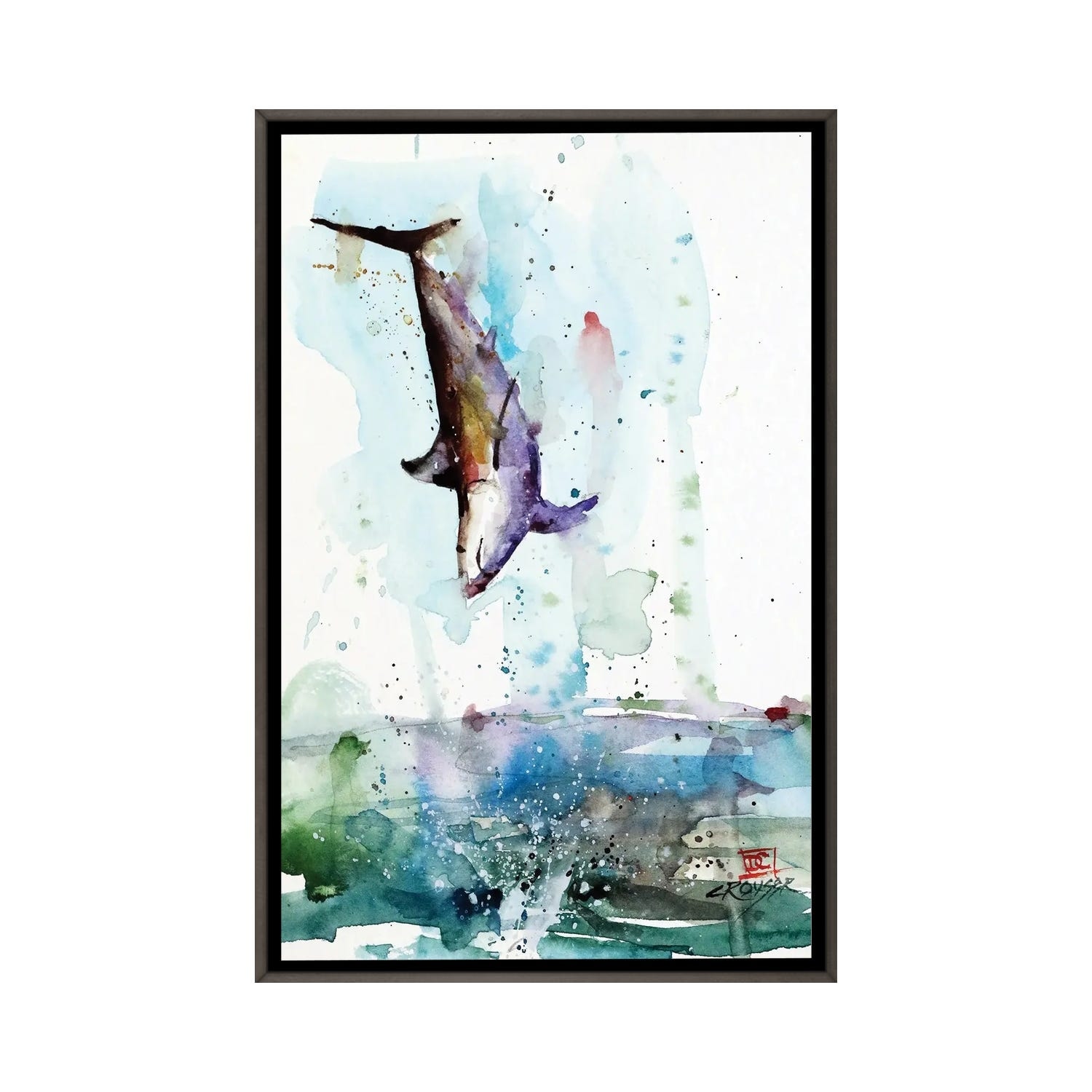 JUMPING RAINBOW Trout Watercolor Fish Print by Dean Crouser 
