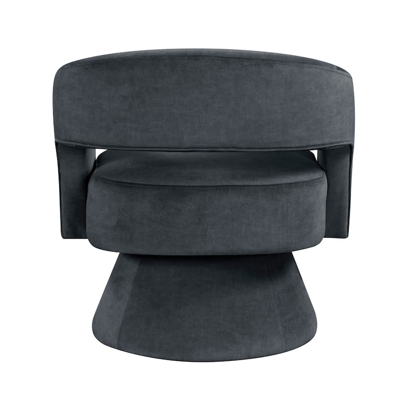 Arden 27" Velvet Swivel Chair - 360-Degree Metal Swivel Base