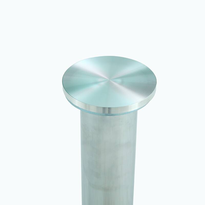 Glass Coffee Table, 29.5 Inch Round Modern Coffee Table, Small Center Table with Metal Legs for Living Room