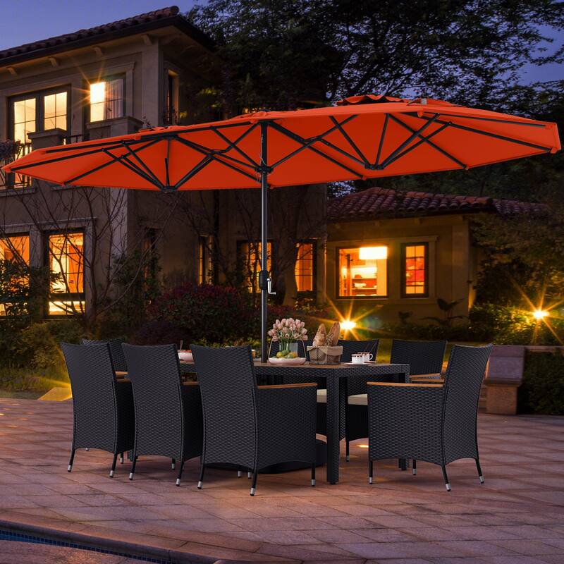 Costway 11 PCS Patio Wicker Dining Set with Double-Sided Outdoor - See Details