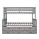 preview thumbnail 38 of 49, Separable Twin Over Full Bunk Bed Storage Platform Bed with with Pull-out Trundle, Drawers, Ladder and Safety Fence