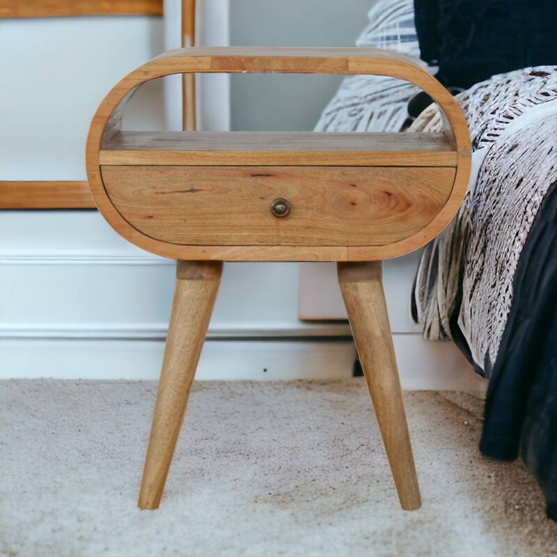 Circular Open Slot Nightstand