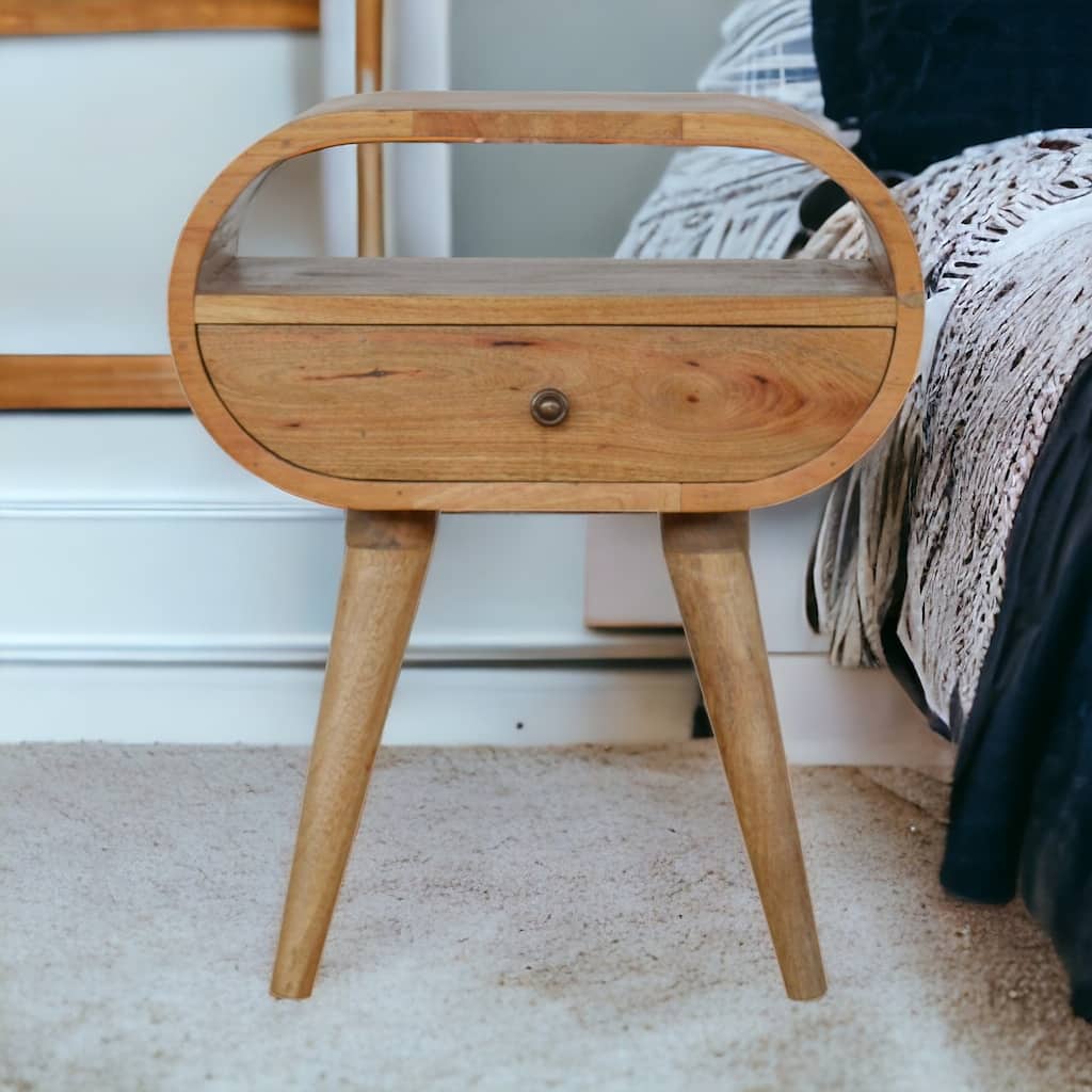 Circular Open Slot Nightstand