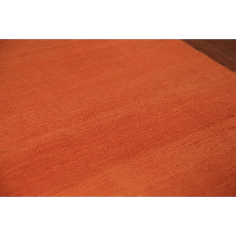 Orange Gabbeh Oriental Area Rug Handmade Wool Carpet - 6'8" x 9'5"