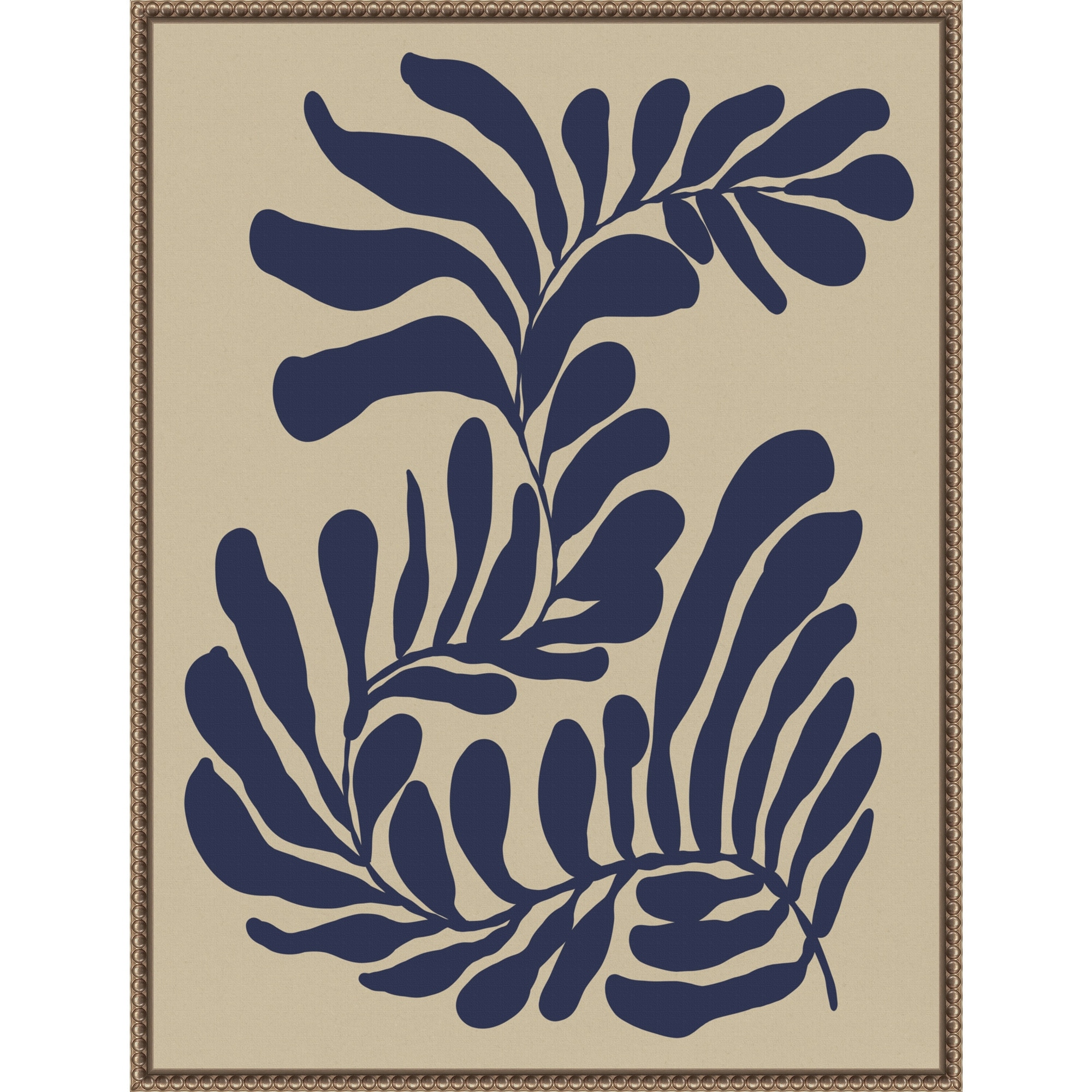 Seaweed by Dan Hobday Framed Canvas Wall Art Print - Sylvie Beaded Bronze