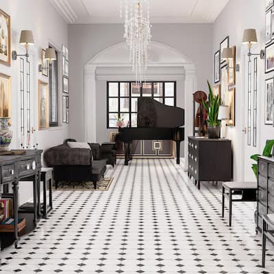Merola Tile Merzoni Yard Marquina 13" x 13" Porcelain Floor and Wall Tile