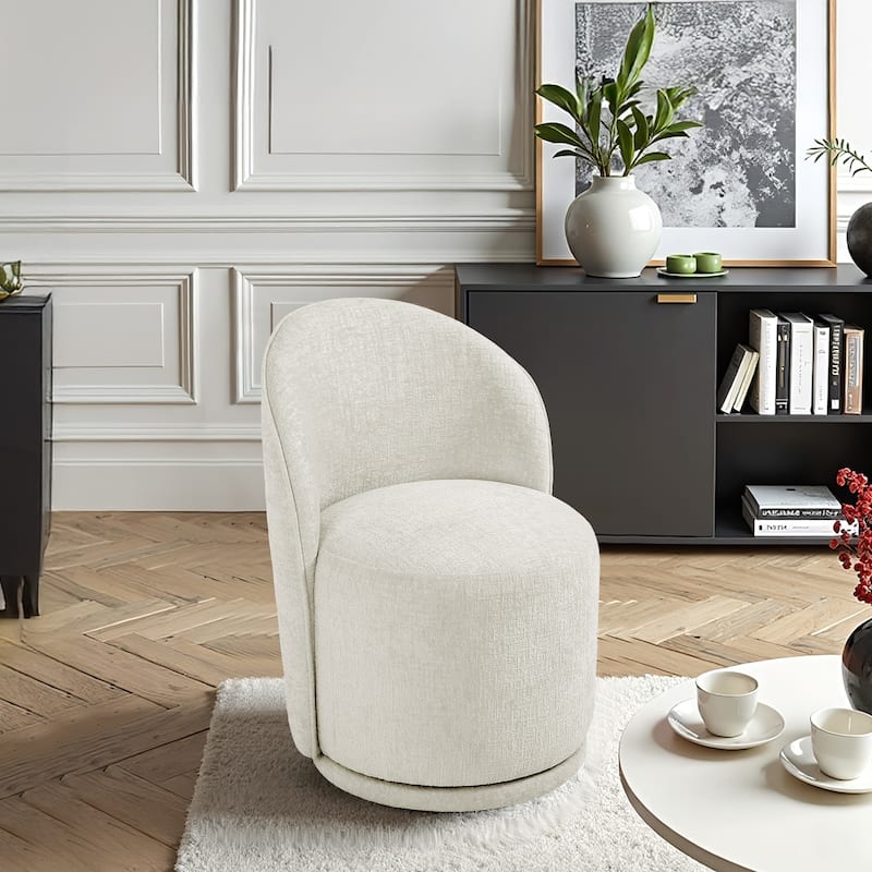 Modern Armless 360-Degree Swivel Dining Chair Barrel Chair