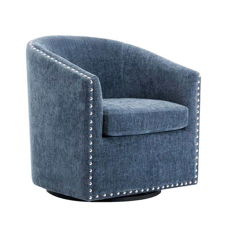 Porthos Home Wesa Swivel Fabric Upholstered Barrel Accent Chair