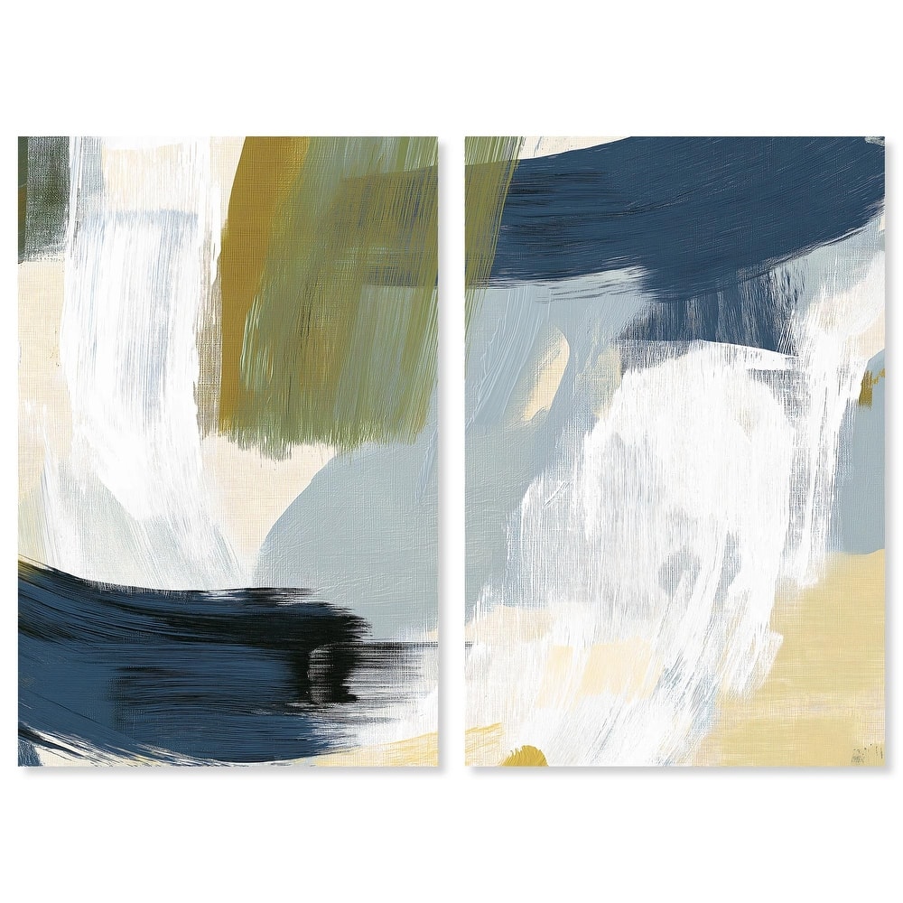 Textured Greens II Canvas Set of 2 by Art Remedy, Gallery Wrapped