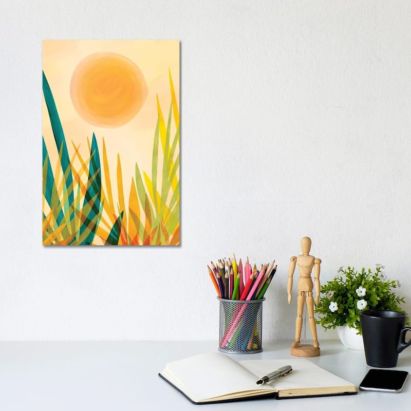 iCanvas "Golden Garden" by Modern Tropical Canvas Print - 12x8x0.75