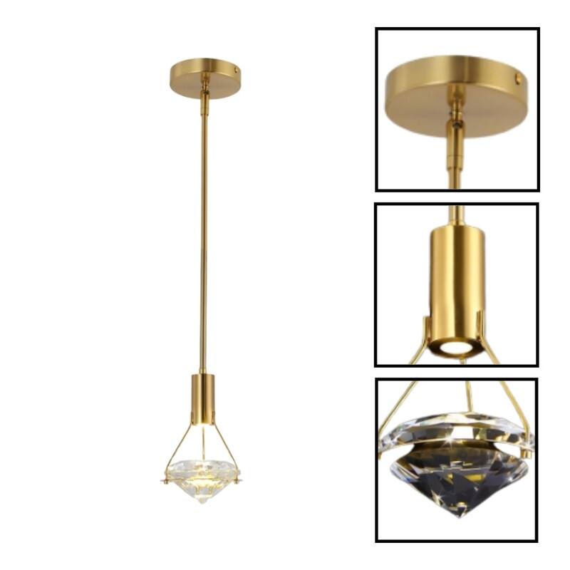 3 Pack Crystal lights gold pendant light Crystal hanging light