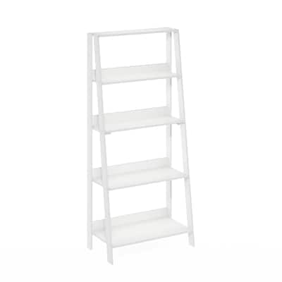 53.5 in. Tall White Wood 5-Shelf Bookcase