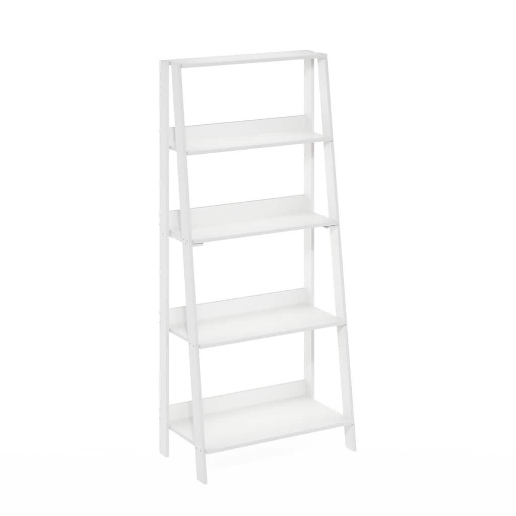 53.5 in. Tall White Wood 5-Shelf Bookcase
